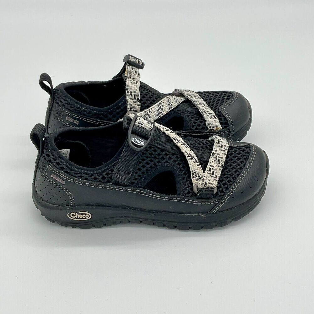 Chaco Odyssey Kids Hiking Sandals Performance Sport Size 12 Black White Shoes
